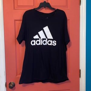 Adidas Black and White Logo Shirt (Boys Large)